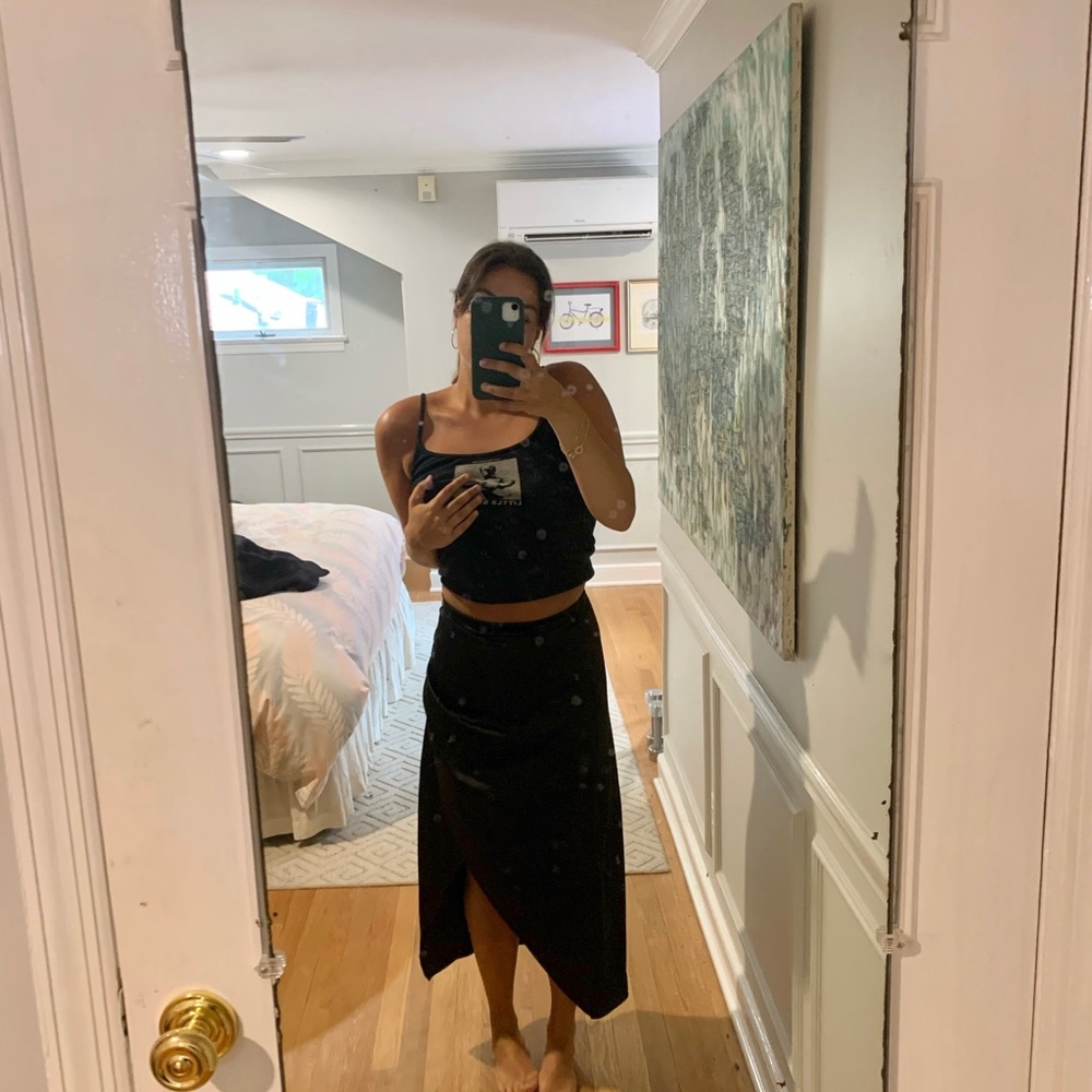 zara silk skirt